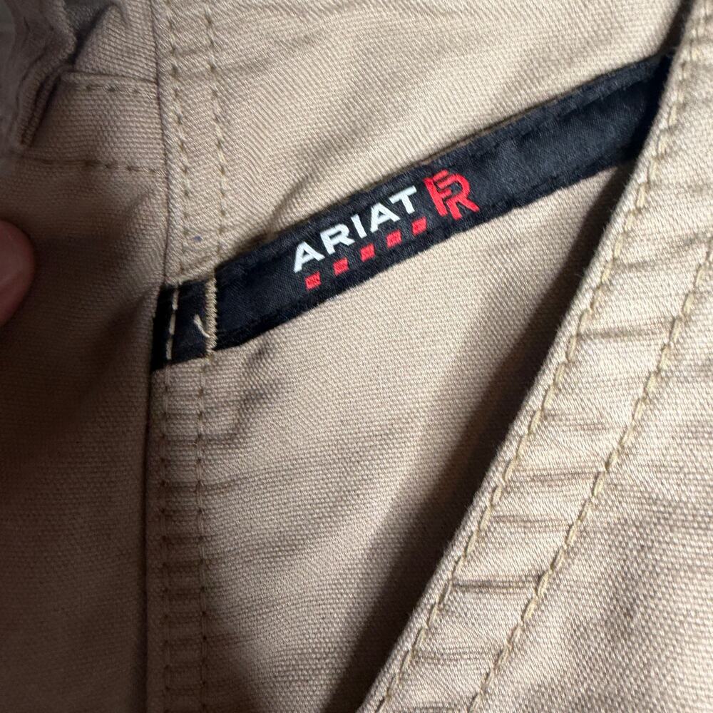 Ariat FR M4 Relaxed Boot Cut Work Pants Mens 40x36 Khaki Flame Resistant - Picture 3 of 4